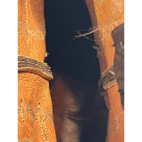 Nocona Cowboy Boots Size 8 E Black Leather Vintage - Picture 15 of 15